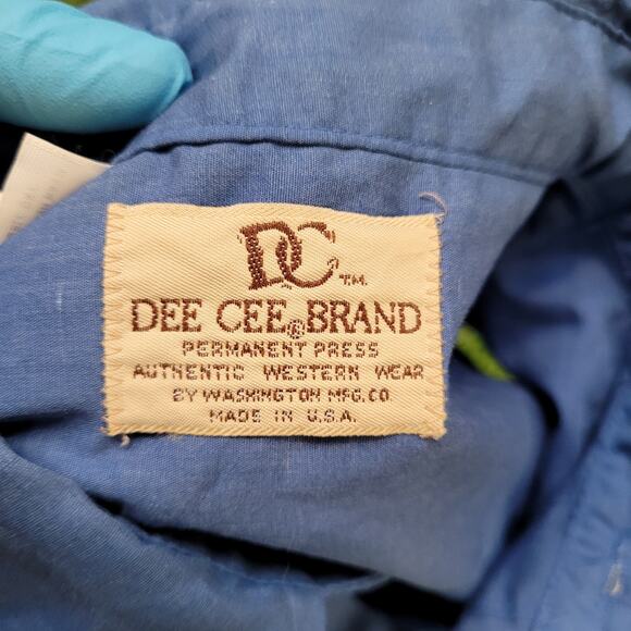 Vintage 70s Dee Cee Pearl Snap Western Shirt Vest Cut Off Sleeves Mens Medium - Picture 5 of 6